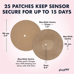 Glucology CGM Patch Dexcom G7 & Freestyle Libre Beige 10 Pack