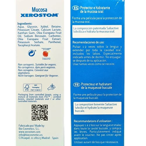 Xerostom With Saliactive Topical Gel Side View of the package