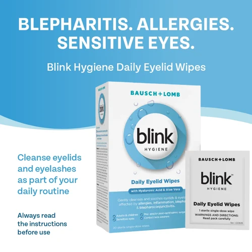 Blink Hygiene Daily Eyelid Wipes 20 Pack