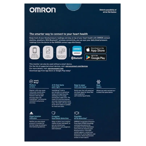 Omron HEM7383T1 Elite Blood Pressure Monitor Back Packaging image