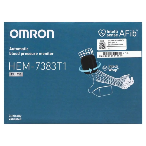 Omron HEM7383T1 Elite Blood Pressure Monitor top Packaging image