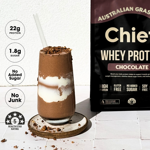Chief. Grass-fed Whey Protein Powder Smooth Chocolate 1 Serving 15g