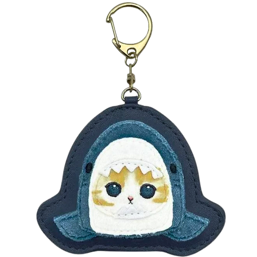 Mofusand Fluffy Shark Leather Keychain