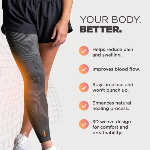 Incrediwear Pain Recovery Leg Sleeve Charcoal L Thigh Circumference 60-71cm 1 Sleeve