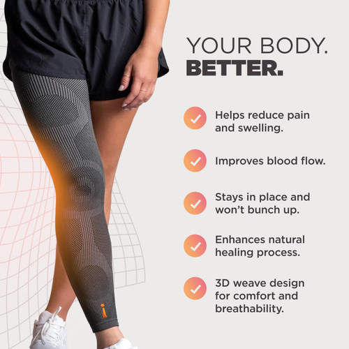 Incrediwear Pain Recovery Leg Sleeve Charcoal XL Thigh Circumference 71-80cm 1 Sleeve