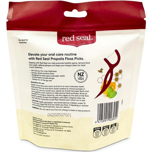Red Seal Propolis Floss Picks 40 Pack