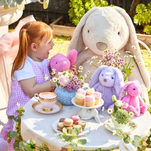 Jiggle & Giggle Floral Lilac Bunny Soft Toy Medium