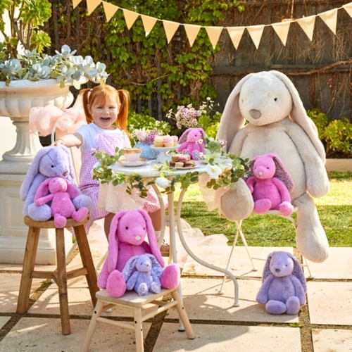 Jiggle & Giggle Floral Lilac Bunny Soft Toy Medium