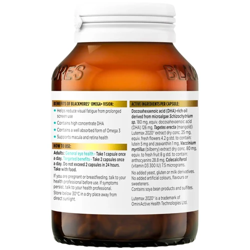 Blackmores Omega + Vision 60 Capsules