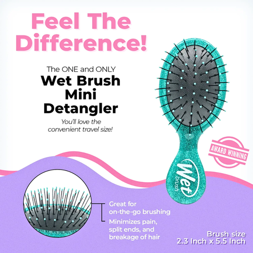 Wet Brush Mini Detangler Glitter Ball Cinderella
