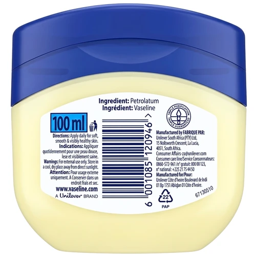 Vaseline Blue Seal Original 100% Petroleum Jelly 100mL