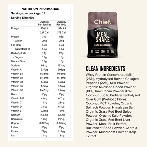 Chief. Meal Shake Dark Chocolate 840g