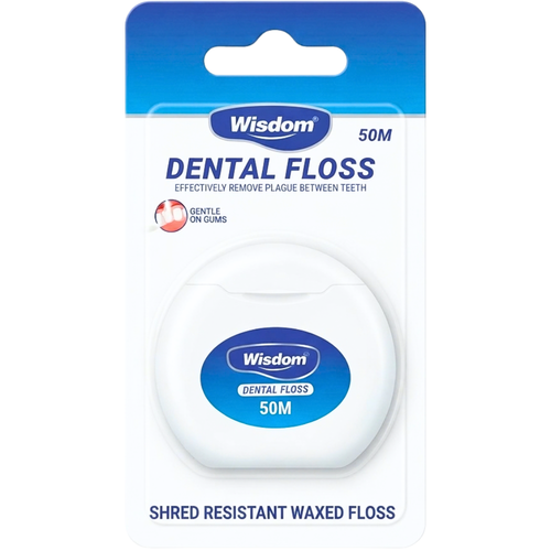 Wisdom Shred Resistant Waxed Floss 50m