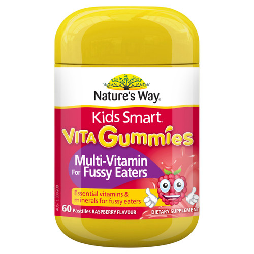 Nature's Way Kids Smart Vita Gummies Multi-Vitamin for Fussy Eaters (60 Gummies)