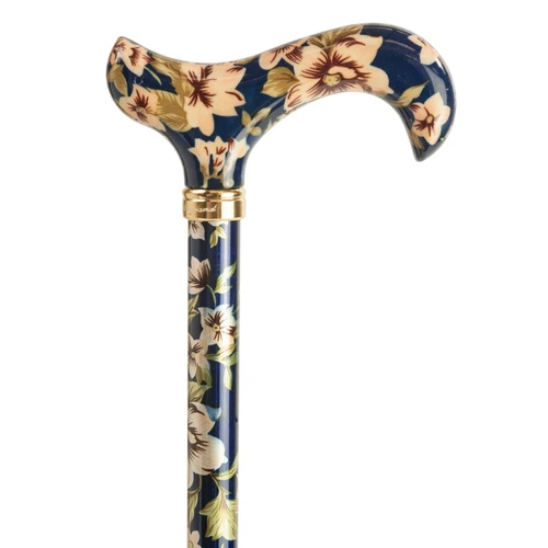 Classic Canes Extending Berby Cane Blue Floral 73-95cm