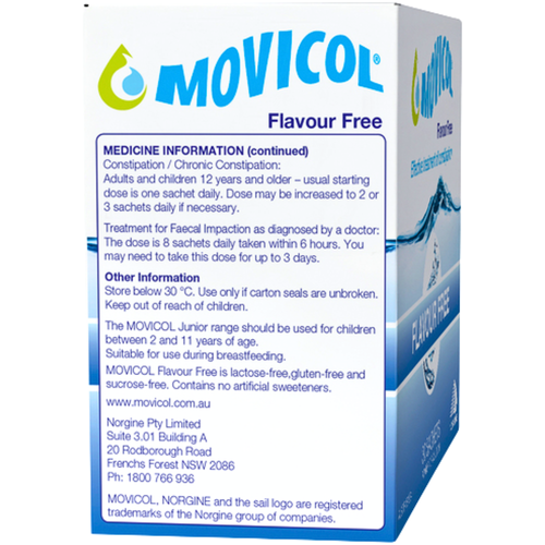 Movicol Consipation Relief Flavour Free Powder 30 Sachets
