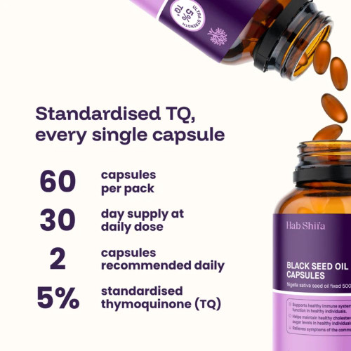 Hab Shifa TQ+ Ultra Strength Black Seed Oil 60 Capsules