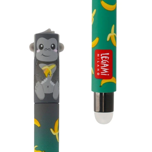 Legami Milano Erasable Black Gel Pen Gorilla