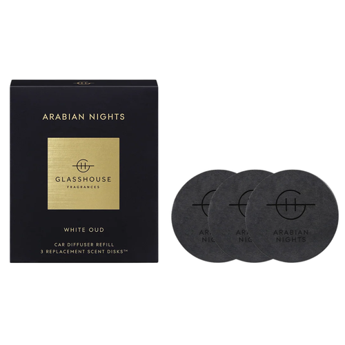 Glasshouse Fragrances 3 Replacement Car Diffuser Scent Disks - Arabian Nights