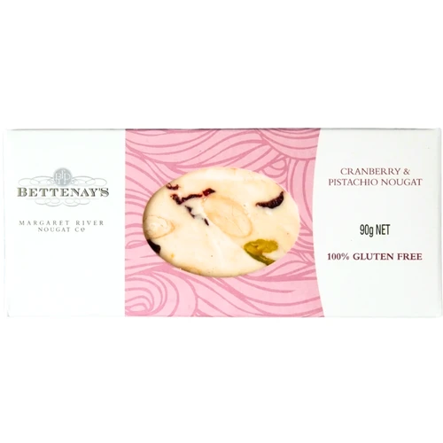 Bettenay's Cranberry & Pistachio Nougat 90g