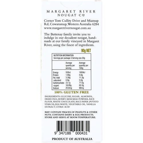 Bettenay's Wild Fig & Almond Nougat 90g