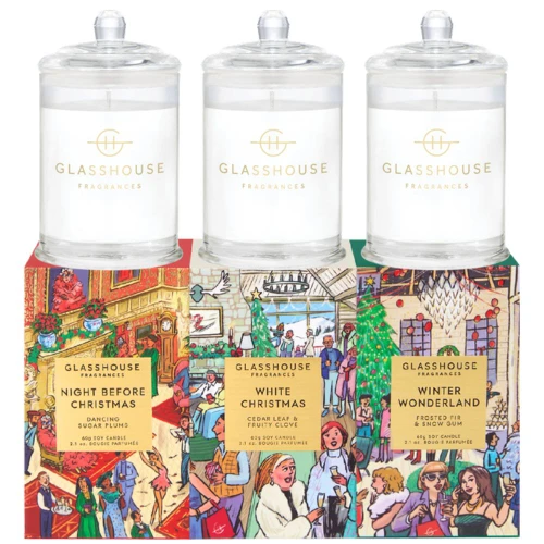 Glasshouse Fragrances Christmas Trio Candle 3 x 60g