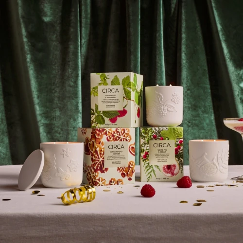 Lifestyle product image of  Circa Home Christmas White Fig & Cedar Soy Candle 300g