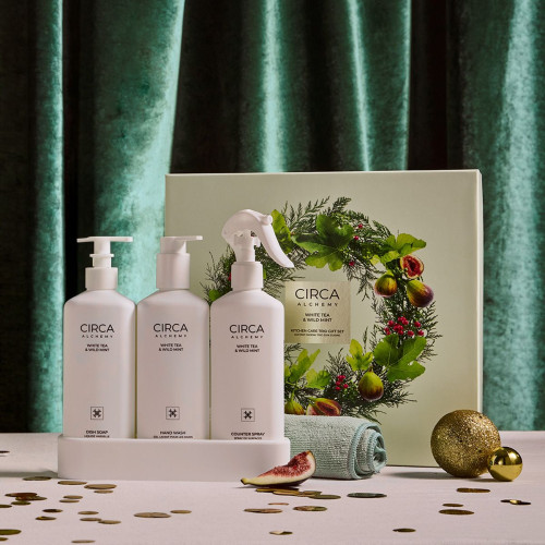 Lifestyle image of Circa Home White Tea & Wild Mint Kitchen Trio Gift Set 900mL