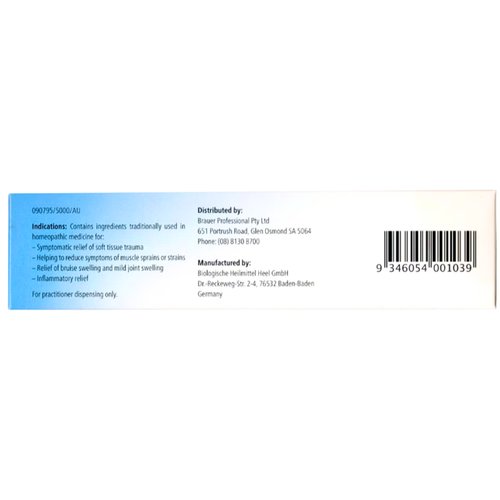 Traumeel Homeopathic Medicine Cream 50g back view