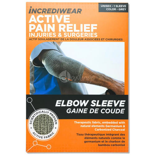 Photo of the front packaging of Incrediwear Elbow Sleeve