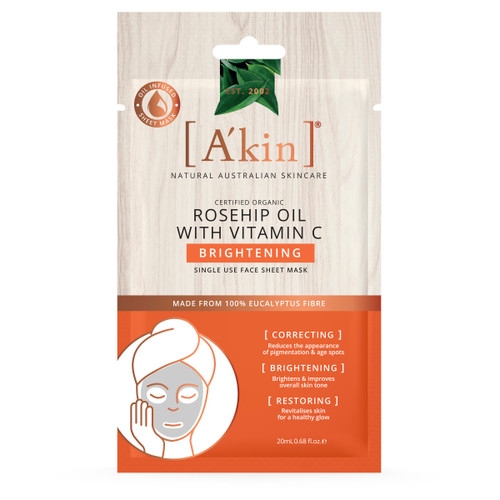 A'kin Rosehip Oil with Vitamin C Brightening Face Mask 1 pack