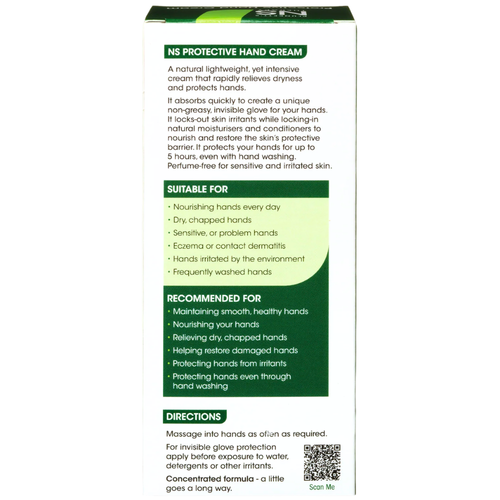 Back of Plunkett's NS Hand Care - Protective Hand Cream 80g