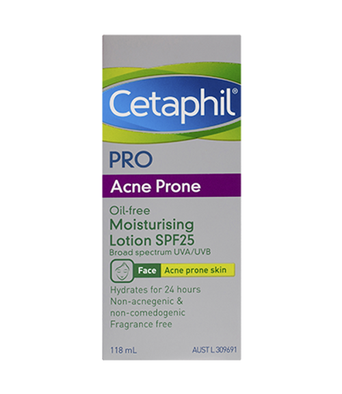 Cetaphil Pro Acne Prone Oil-Free Facial Moisturising Lotion SPF25 118ml