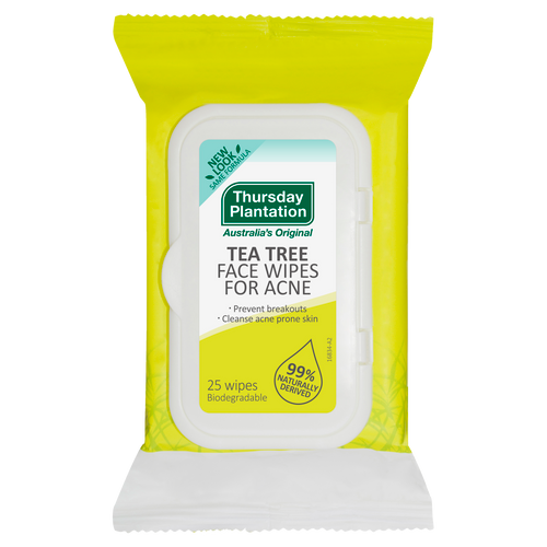 Thursday Plantation Tea Tree Face Wipes for Acne 25 Pack