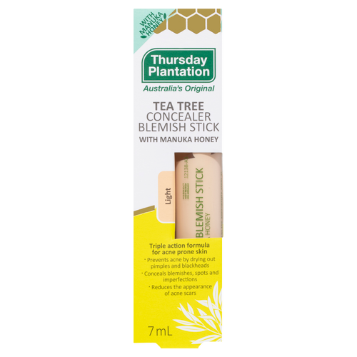 Thursday Plantation Tea Tree Concealer Blemish Stick with Manuka Honey 7ml Light