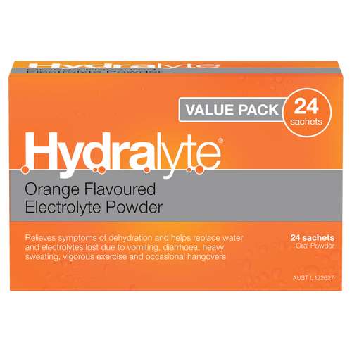 Hydralyte Electrolyte Powder Orange 24 Sachets