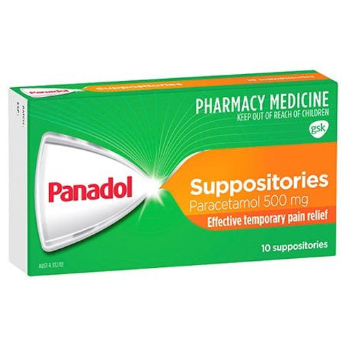 Panadol Suppositories 500mg 10 Pack