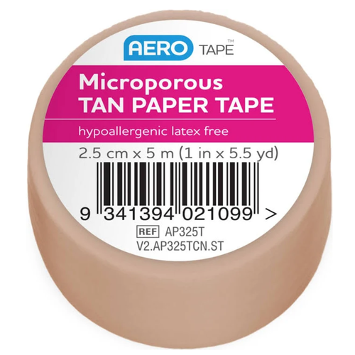 Aero Pore Microporous Paper Tape Tan 2.5cm X 5m