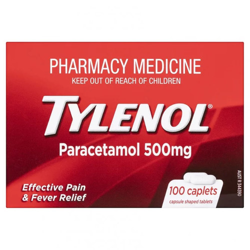 TYLENOL Paracetamol 500mg 100 Caplets