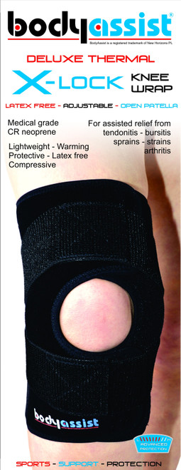 Body Assist Deluxe Thermal X-Lock Knee Wrap Large