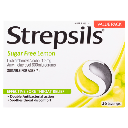 Strepsils Sugar Free Lemon Lozenges 36 Pack Strepsils Sugar Free Lemon Lozenges 36 Pack