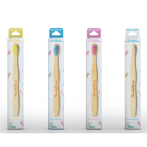 Humble Brush Bamboo Toothbrush Ultra Soft Kids Assorted Colors