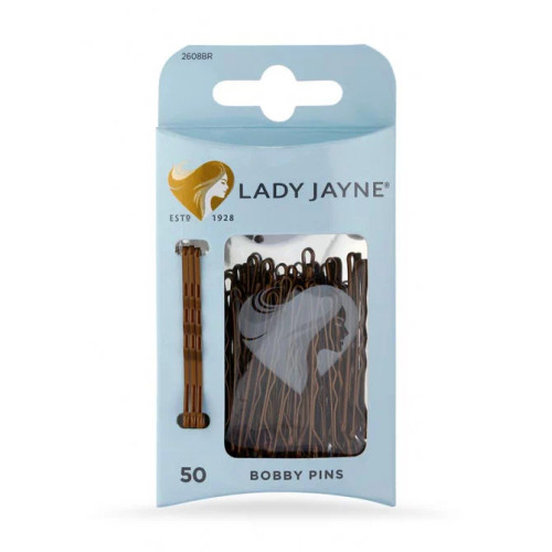 Lady Jayne Bobby Pins 50 Pack 2608BR Brown