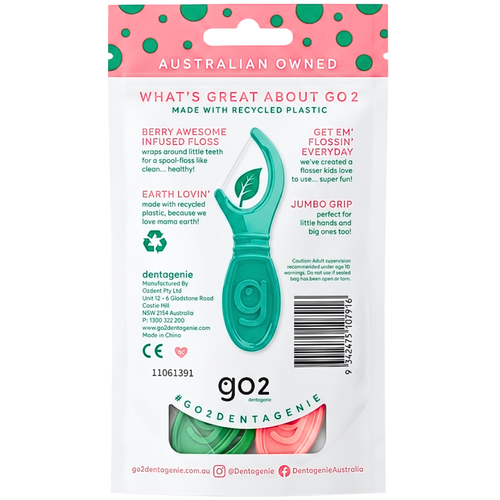 go2 dentagenie Kiddo Get Em Flossin Flossers Berry 36 Pack