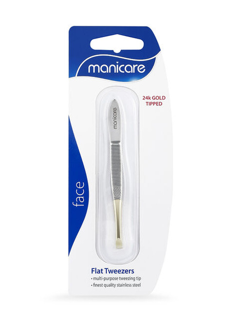 Manicare Flat Tweezers Gold Tipped 36400