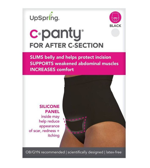 UpSpring C-Panty C-Section Recovery High Waist Underwear - Black
