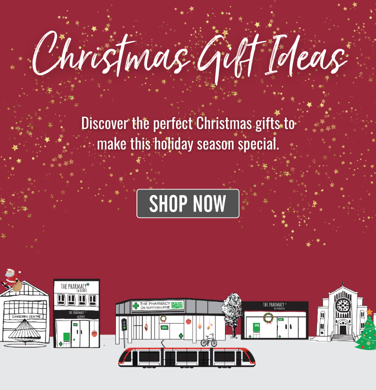 Red banner with the title 'Christmas Gift Ideasin White text. Below, a description reads: Discover the perfect Christmas gifts to make this holiday season special.