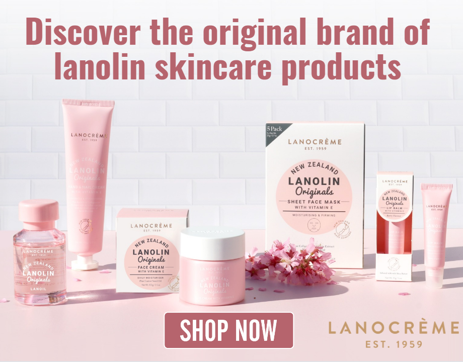 mage of a banner promoting the Lanocreme range of skincare products including shop now button