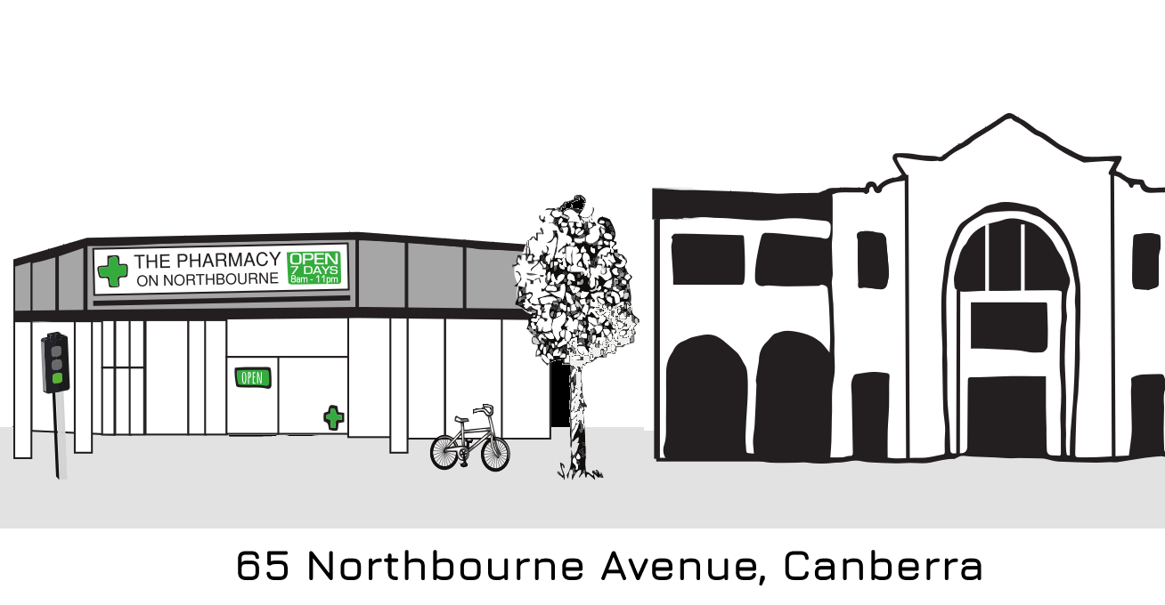 Sketch of the Pharmacy on Northbourne and its surroundings