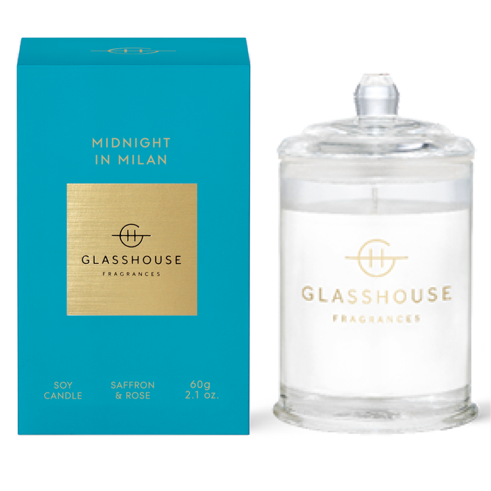 Shop Glasshouse Fragrances Midnight in Milan Soy Candle Saffron & Rose 60g